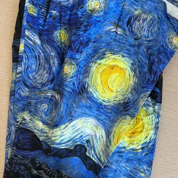 BEST Selkie The Starry Night Day Midi Dress Navy Van Gogh Masterpiece Medium - Picture 10 of 14